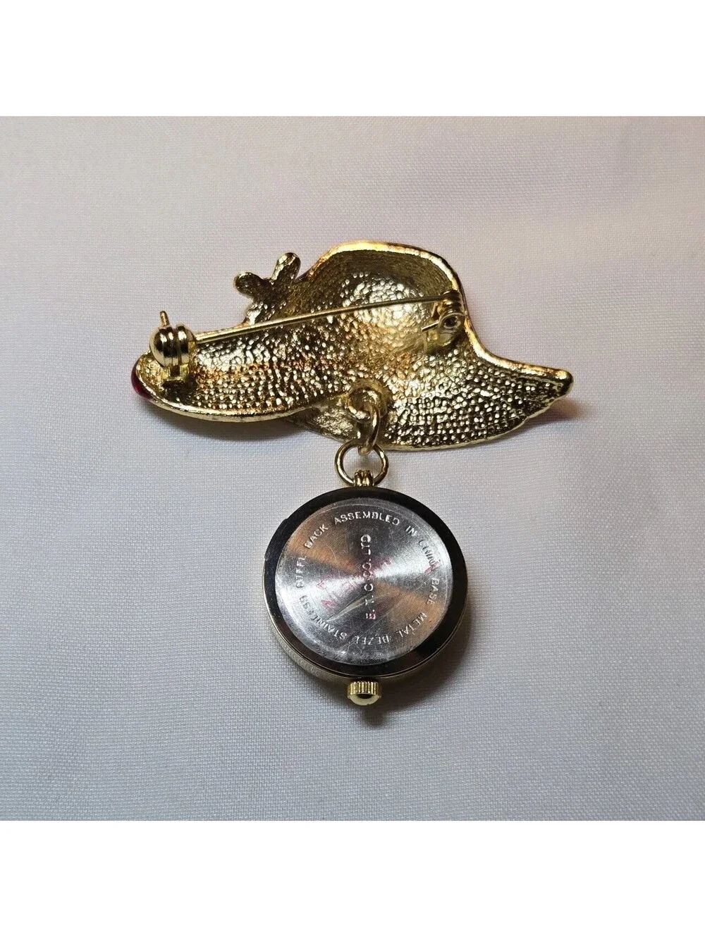 Red Hat Lady Society Jewelry Brooch And Watch Combo EUC